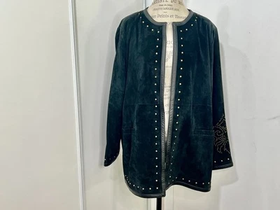 NEW VINTAGE Linea by Louis Dell'Olio Plus Size 1X Genuine Suede Jacket Black - Image 1 of 4