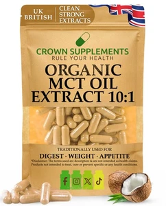 Bio MCT Öl Kapseln Extrakt 10:1 | Clean Supplements | Crown Supplements UK - Bild 1 von 2