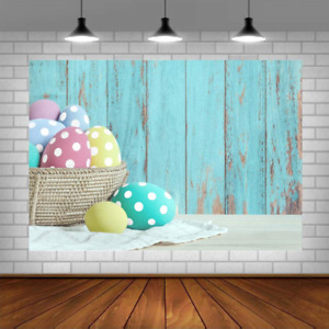 8X10FT-Children Photography Backdrops Colorful Easter Eggs Wood Wall Floor Background Prop for Photo Studio 