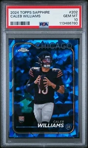 2024 Topps Chrome Sapphire Rookies Edition #202 Caleb Williams Rookie RC PSA 10 - Picture 1 of 1