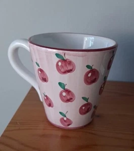Handbemalte italienische Tasse rosa Obstmuster Kaffeetasse - Bild 1 von 3