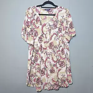 NWOT Roman's Cream & Floral Button Front Shirt Blouse Size 18W - Picture 1 of 10
