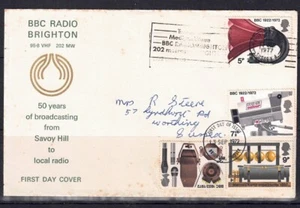 QEII 1972 FDC 144n BBC Radio Brighton Wave Length 202 Meters Cat £465 - Foto 1 di 1