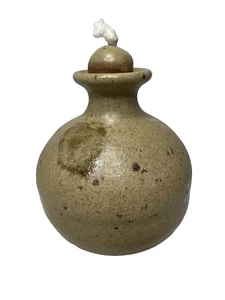 Handmade Studio Terra Cota Pottery Oil Burner Signed Loie NOS Small 4" x 3.25" - Picture 1 of 7