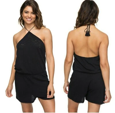 ROXY SEXY 100% ALGODÓN REDONDO ROCK HALTER MAMELUCO Talla XS NUEVO CON ETIQUETAS $40 Foto 1 de 4