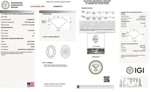 IGI Zertifikat 1,00ct ovale Form IDEAL Schliff H Farbe SI1 CVD Lab-created Diamant - Bild 1 von 2