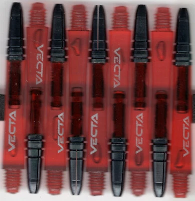 WINMAU VECTA Red Medium Polcarbonate/Aluminum Top Dart Shafts: 1 set of 3