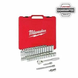Milwaukee 48-22-9008 3/8" Dr 56pc SAE/Metric Ratchet & Socket Mechanics Tool Set - Picture 1 of 1