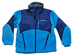 Columbia Blue Navy Fleece Kids Small 8 Full Zip Jacket JR - Picture 1 of 5