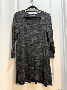 Weiche Umrandung gepfefferte graue Langarm Tunika Medium Achsel zu Achsel 19" - Bild 1 von 5