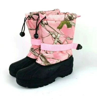 Red Head Girls Pink Duck Snow Waterproof Boots Camouflage Insulated Youth Sz 4 - Image 1 of 4
