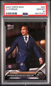 CJ STROUD 2023 TOPPS NOW #D2 PSA 10 ROOKIE RC ROY D-2 HOUSTON TEXANS SECONDA SCELTA - Foto 1 di 2