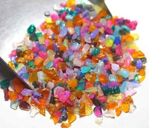 100 PCS Lot AAA Natural Multi Flash Ethiopian Opal Rough Welo Fire Opal Stone - Picture 1 of 1