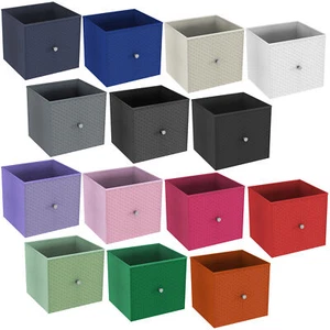 Foldable Woven Fabric Storage Cube with Handle Drawer Organizer Basket - Picture 1 of 43