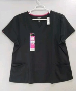 Scrubstar Ethical Fabric Scrub Top Solid Black Women's Size 2XL NWT - Picture 1 of 14