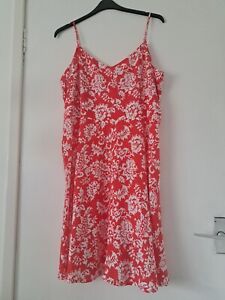GAP Ladies Summer Dress Size XL Approx 18 Red White Bnwot Holidays 