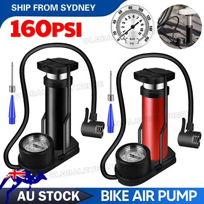 Bike Bicycle Pump Ball MotorBike Tyre Tire Air Foot Pedal Inflator with Gauge - image 1 of 4