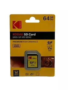Kodak 64GB Class 10 UHS-I U1 SDXC Memory Card Storage for Tablet, Smartphone - Picture 1 of 5