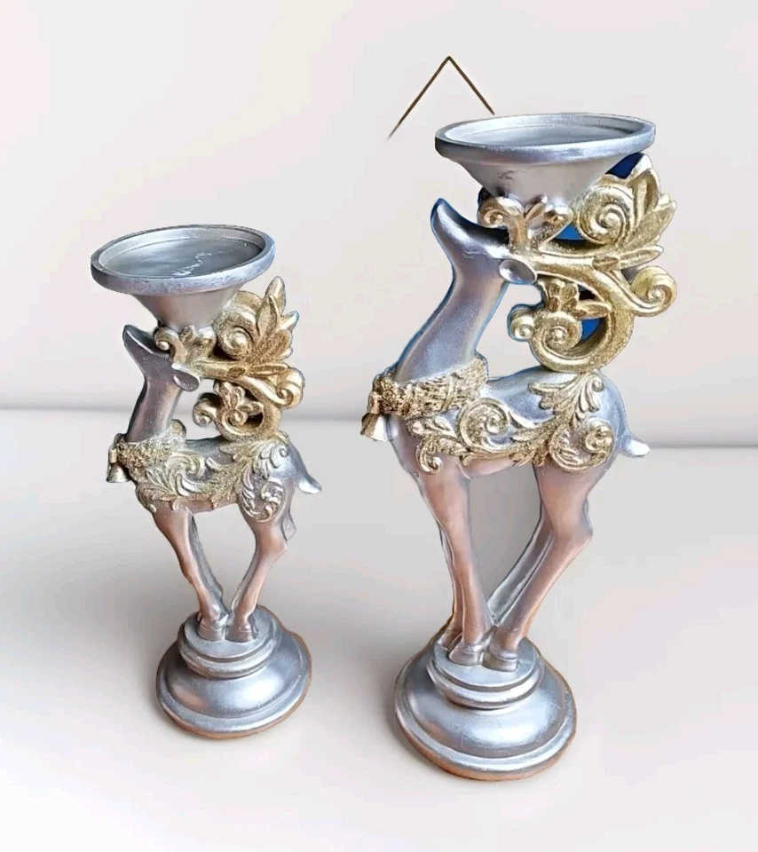 Kringle Express Set Of 2 Standing Reindeer Candle Holders (for FLAMELESS) - Image 1 of 3