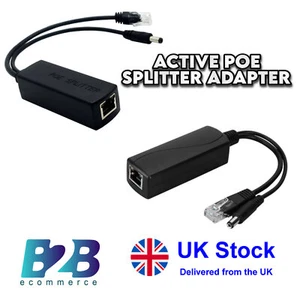 Power Management Aktiv PoE Ethernet Splitter Adapter Kabel 48V auf 12V 2Amp - Bild 1 von 14