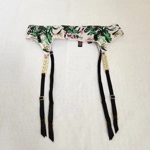 Victorias Secret Garter Belt M/L Very Sexy Pink Floral Rhinestone Bling Feminine - Picture 1 of 16