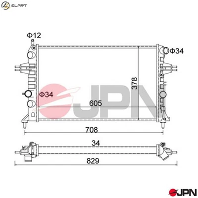 RADIATOR ENGINE COOLING 60C9029-JPN FOR OPEL ZAFIRA/MPV ASTRA/Van/Hatchback 1.8L - Image 1 of 4