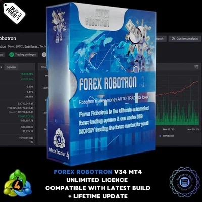 v34 Forex Robotron EA Expert Advisor Metatrader 4 MT4 scalping robot prop firm - Image 1 of 4