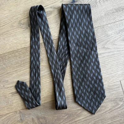 Corbata geométrica Joseph & Feiss para hombre 59" marrón azul 100 % seda regalo Foto 1 de 4