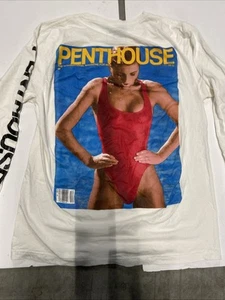 Vintage T Shirt Penthouse Long Sleeve Swimsuit Cover  Men’s Large L - Picture 1 of 5