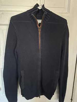 Cárdigan de algodón Jack Spade Bleecker Street azul cremallera completa para hombre pequeño usado Foto 1 de 4