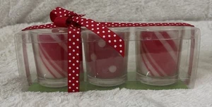 Pier 1 Imports Peppermint Creme 3 Piece Votive Candle Gift Boxed Set New - Picture 1 of 5