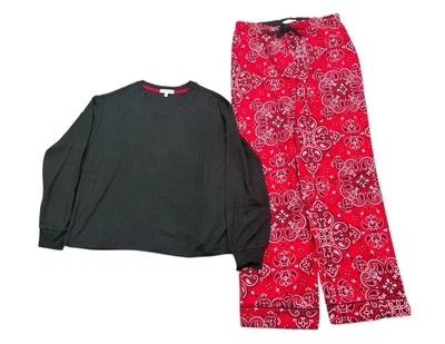 Conjunto de pijama PJ Salvage manga larga top, pantalones negro y rojo nuevo talla pequeña Foto 1 de 4