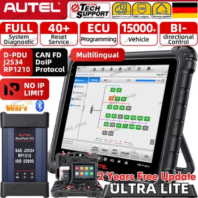 Autel MaxiSYS Ultra Lite MS919 Profi J2534 ECU Programmier Topologiekarte DE Ver - Bild 1 von 4