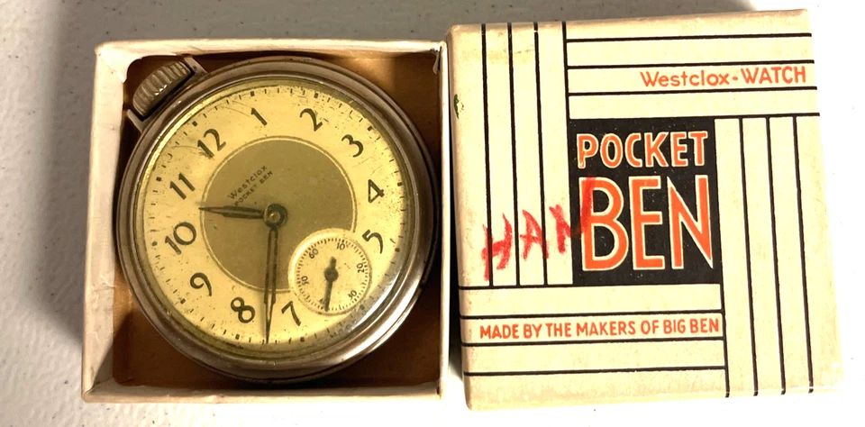 Vintage Westclox Pocket Ben Pocket Watch Running W/Box - Image 1 of 4