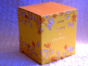 AVON ~ HAPPY & UPLIFTING ~ JASMINE, CEDARWOOD & EUCALYPTUS SCENTED GLASS CANDLE