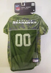 NWT Pets First Seattle Seahawks NFL Camo Dog Jersey Pet Wear L Camouflage - Picture 1 of 2