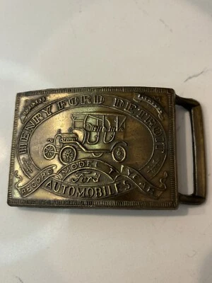 Hebilla de cinturón de latón Henry Ford vintage modelo T - Ford Motor Company - automotriz  Foto 1 de 2