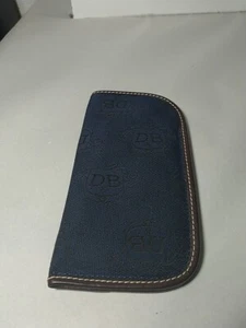 VTG Dooney & Bourke Case Navy B Signature DB Logo Canvas Leather Eyeglass Holder - Picture 1 of 3