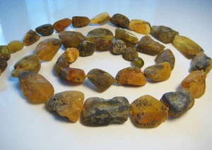 Massive Raw Genuine Baltic Amber Necklace 70 cm !!!  - Picture 1 of 3