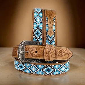 Western Genuine Leather Belt Full Grain Handmade Men's Heavy Duty With Buckle - Picture 1 of 8