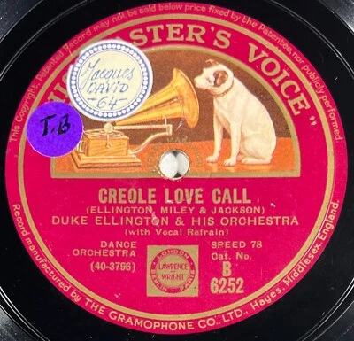 Duke Ellington : Tailspin blues / Creole love call DISQUE 78 rpm HMV B 6552 - Photo 1/4