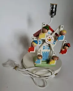 Lámpara y caja de música Nursery Originals 1975 noria Little People funciona - Imagen 1 de 4