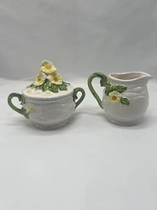 Lefton Daisy 3856 Creamer And Sugar Bowl. Excellent Condition - Picture 1 of 12