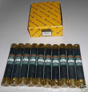 Brush KOS15 One Time Class K5 Fuse KOS-15 - Box of 10 Brand New Old Stock - Picture 1 of 3