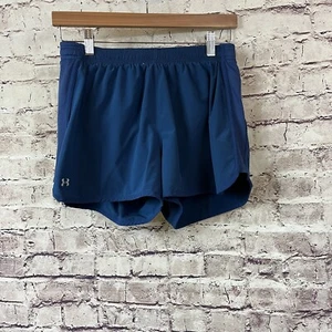 Under Armour Shorts Girls Size Large Blue Elastic Waist Logo Lined Athletic - Picture 1 of 12
