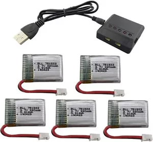 Accessories 5PCS 3.7V 220mAh Battery with 5 in 1 Charger for E010 GoolRC T36 - Picture 1 of 8