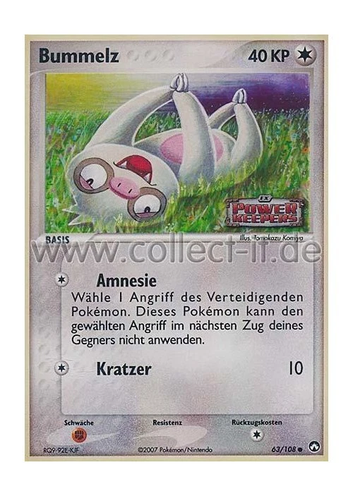 Pokemon 63/108 - Bummelz - Reverse Holo - Bild 1 von 1