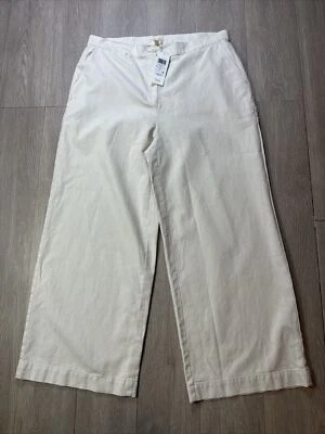 Pantalones al Tobillo Eileen Fisher Pierna Ancha 14 Algodón Orgánico Cáñamo Verano Nuevos $188 Foto 1 de 4