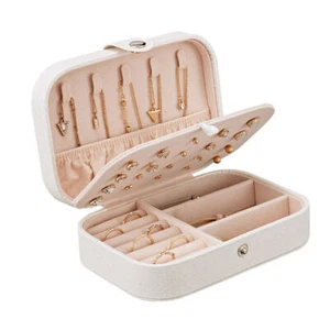 Portable Storage Organizer Zipper Portable Women Display Travel Case Jewelry Box - Picture 1 of 10
