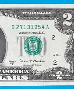 TRAILING YEAR 1954 : B 2713 1954 A $2 Two Dollar Bill Serial Number *UNC* - Picture 1 of 3